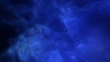 A blue space background with stars and a galaxy