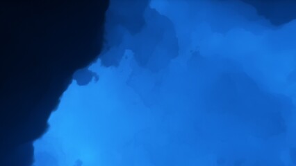 A blue space background with stars and a galaxy