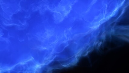 A blue space background with stars and a galaxy