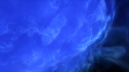 A blue space background with stars and a galaxy