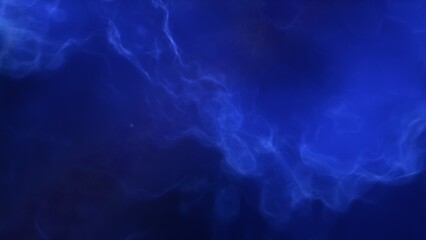 A blue space background with stars and a galaxy