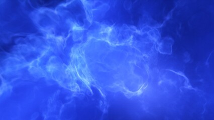 A blue space background with stars and a galaxy