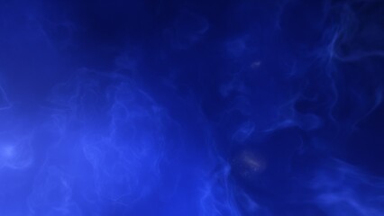 A blue and purple space background with stars and a galaxy