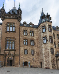 The castle in Wernigerode at the Harz Mountains