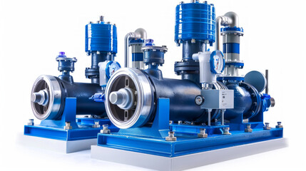 Fototapeta premium Circulating Pumps: Pumps for circulating water through heat exchangers and other equipment isolated on white background