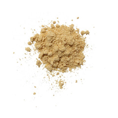 Pile of mustard powder isolated on transparent background. Ground Mustard. Pile of dry mustard...