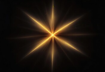 Fototapeta premium Dynamic yellow Celestial Explosion set. Black Background with Glowing golden Sunburst, Digital Lens Flare, and Color-Adjusted Light Rays