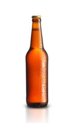 brown full bottle with beer