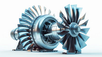 Turbine Governing Systems: Systems for controlling turbine speed and output isolated on white background