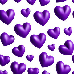 3D purple hearts
