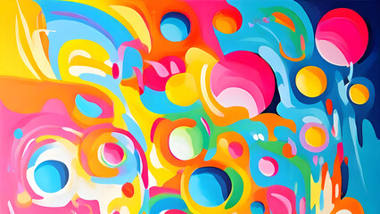 Fototapeta premium Vibrant and Dynamic Colorful Abstract Art with Flowing Wave Patterns and Radiant Hues. Lively and Colorful Abstract Composition Featuring Fluid Wave Forms and Vibrant Hues. Colorful wave designs
