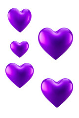 3D purple hearts