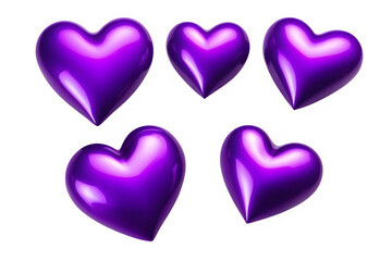 3D purple hearts