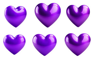 3D purple hearts