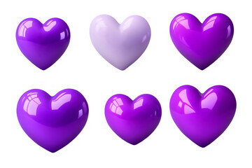 3D purple hearts