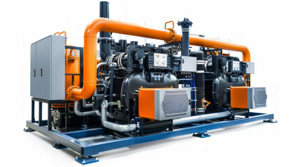 Generator Cooling Systems: Systems for cooling generator components to maintain operating temperatures isolated on white background