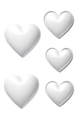 3D white hearts