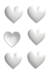 3D white hearts