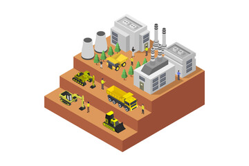 Mining industry isometric