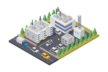Obraz premium Radio And Television Station Building Isometric