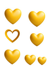 3D yellow hearts