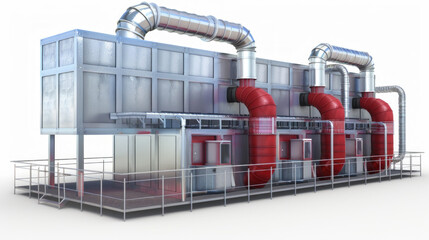 Emergency Ventilation Systems: Systems for providing fresh air in the event of smoke or gas buildup isolated on white background