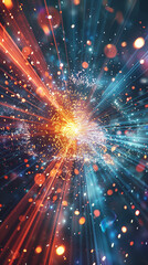 Naklejka premium data big bang, simbolization of the dawn of a technologically advanced age, created with generative AI technology