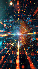 Obraz premium data big bang, simbolization of the dawn of a technologically advanced age, created with generative AI technology