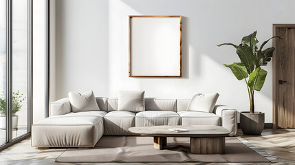 Frame Mockup in Vintage Farmhouse: A farmhouse-style living room with a distressed wooden frame holding an ISO A2 poster. Rustic furniture and vintage decor elements fill the space.