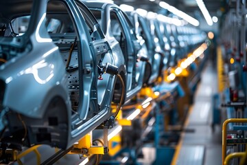 Fototapeta premium Car Assembly Line in a Modern Factory