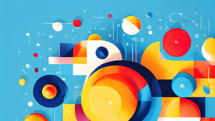 Fototapeta premium Modernist collages combining various visual elements in a pop-up style. Whimsical Colorful Ballet Abstract Geometry Epic Chromatic Symphony Abstract Design Extravaganza. abstract design with splashes