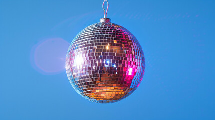 Fototapeta premium disco ball on blue background