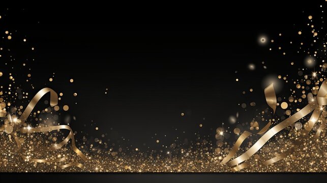  Elegant birthday border design with sparkling gold elements signifying luxury and sophistication


