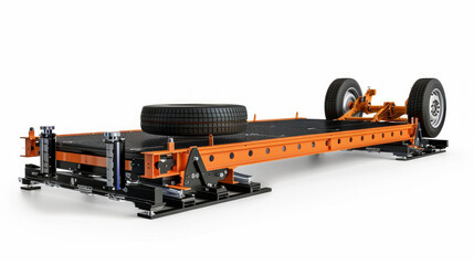 Naklejka premium Rolling Road Dynamometers: Provides real-world load testing for vehicles isolated on white background