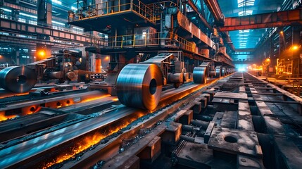 Obraz premium Steel Mill Production Line