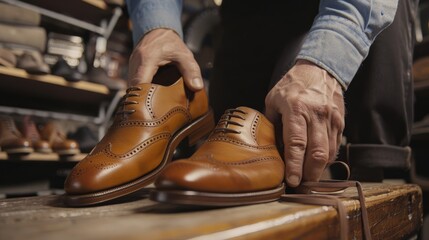 Man buying bespoke shoes from an online cobbler
