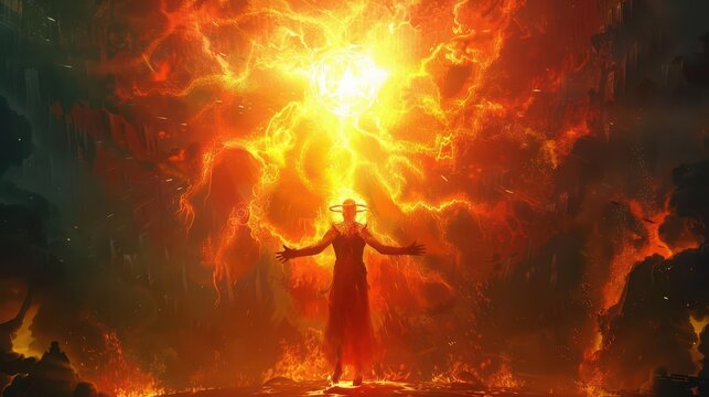 prometheus unbound mythic god of fire illuminates mortal realms concept illustration