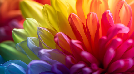 Fototapeta premium Colorful chrysanthemum flower macro shot Chrysanthemum rainbow flower background : Generative AI