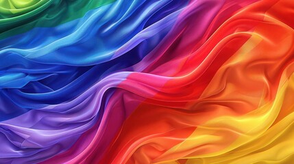 rainbow lgbt pride flag waving in wind colorful gay rights symbol digital illustration