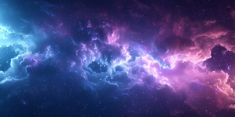 Naklejka premium Abstract cosmic scene with purple and blue light effects.
