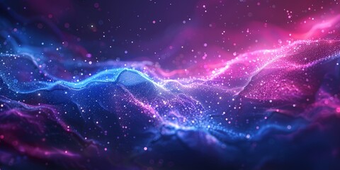 Fototapeta premium Abstract cosmic scene with purple and blue light effects.