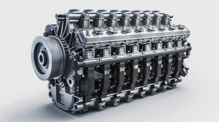 Engine Block Decking Machines: Levels engine block decks for proper sealing isolated on white background