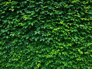 Obraz premium Lush green foliage wall in summer