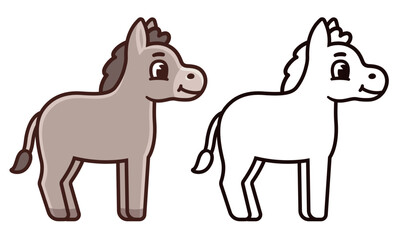 Cute cartoon donkey drawing