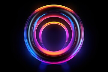 Colorful letter on black background. Vibrant shades of red, blue, and yellow create a striking contrast.