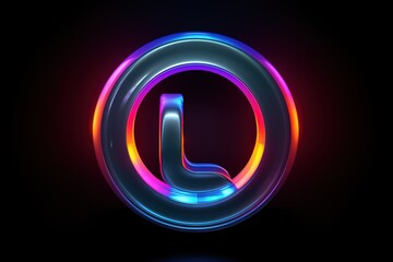 Obraz premium Colorful letter on black background. Vibrant shades of red, blue, and yellow create a striking contrast.