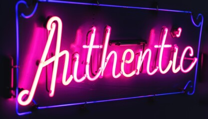 Naklejka premium Neon sign with the word 