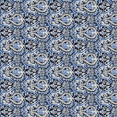 Ethnic boho seamless pattern. colourfull Repeating background. floral Cloth design, wallpaper.