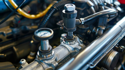 Obraz premium Engine Cylinder Leak-Down Testers: Identifies cylinder sealing issues isolated on white background