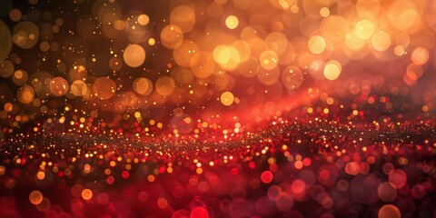 A mesmerizing abstract image featuring fiery waves of red and gold, creating a dynamic and intense visual experience with a touch of sparkle and glow.